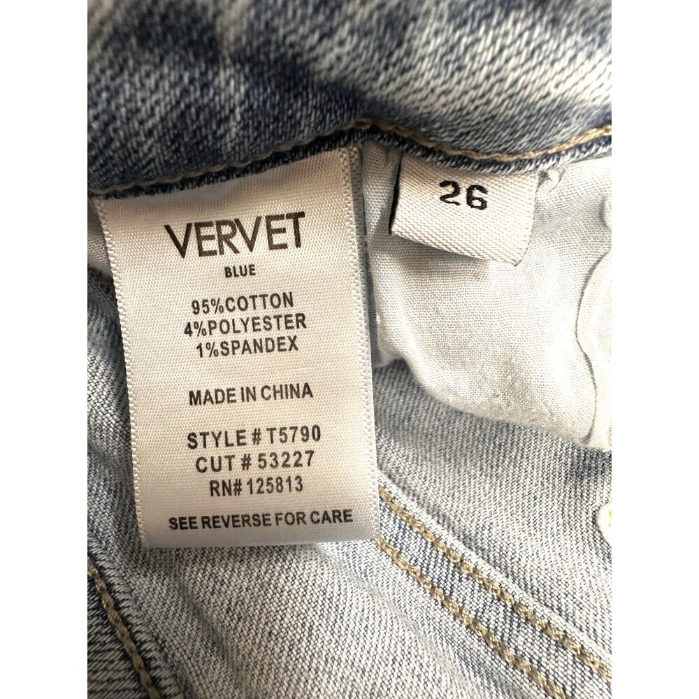 Vervet Blue Women’s 26 Straight Leg High Rise Light Wash Cargo Pocket Jeans - Picture 4 of 12